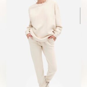 MATE the label organic oversized crew neck & fleece relaxed pocket sweatpants